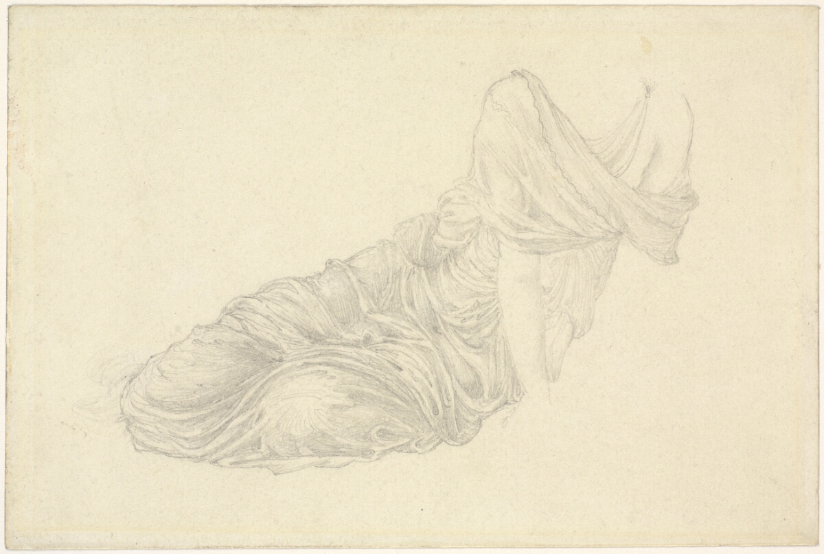 Draperistudie på liggende figur, 1875 – 1877, Edward Coley Burne-Jones ...