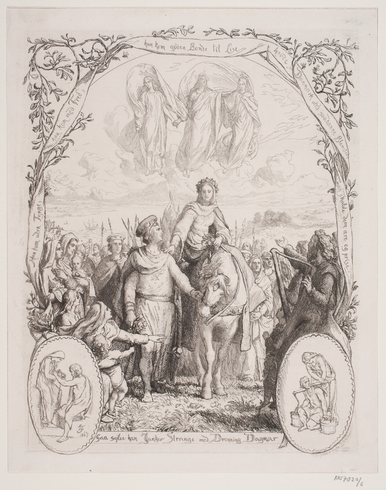 Lorenz Frølich, Illustration nr. 6 til "Visen om Dronning Dagmars ankomst til Danmark"