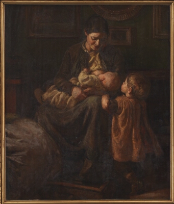 Kunstnerens hustru med to børn