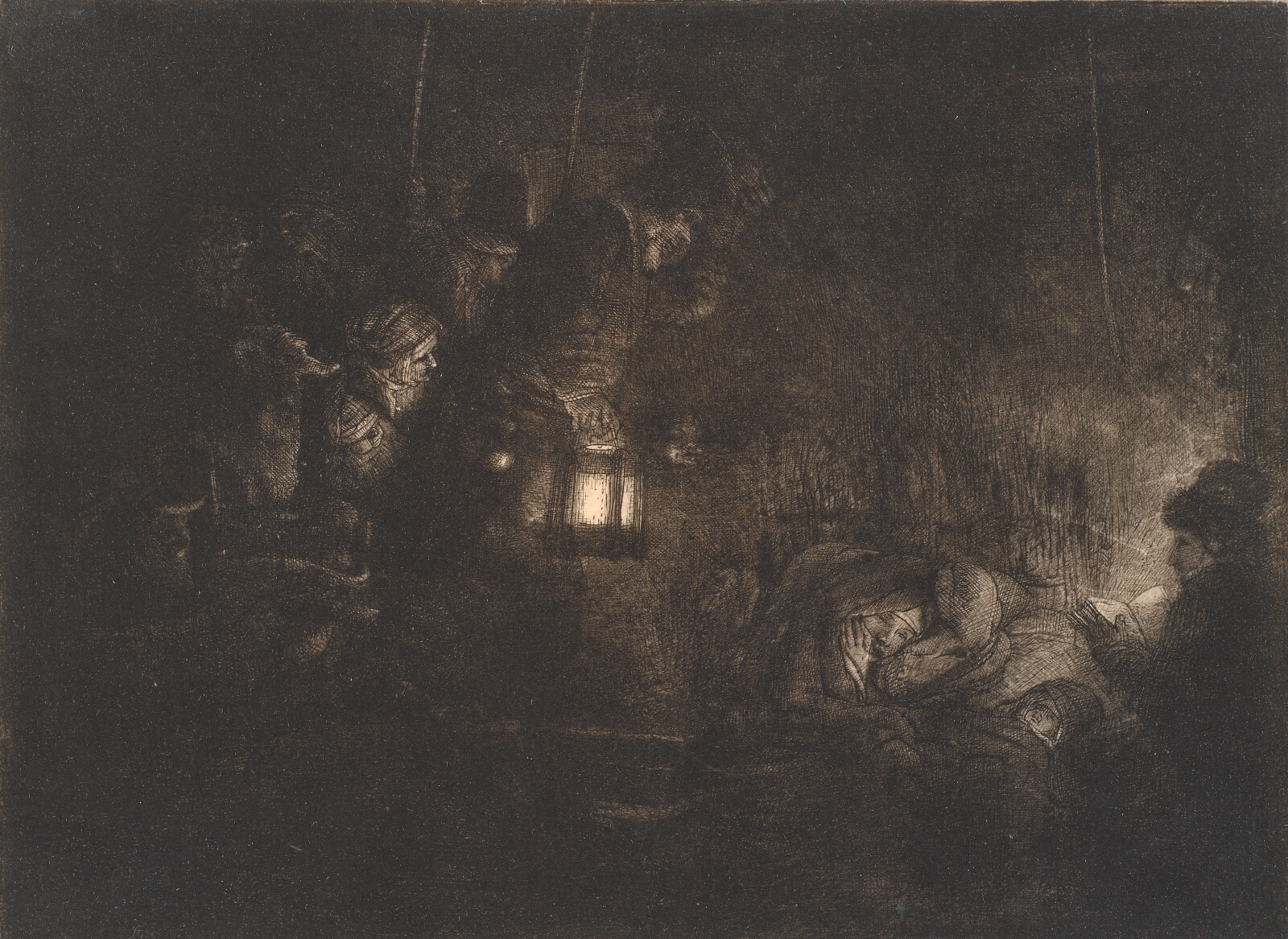 Rembrandt van Rijn, Hyrdernes tilbedelse, natlig scene