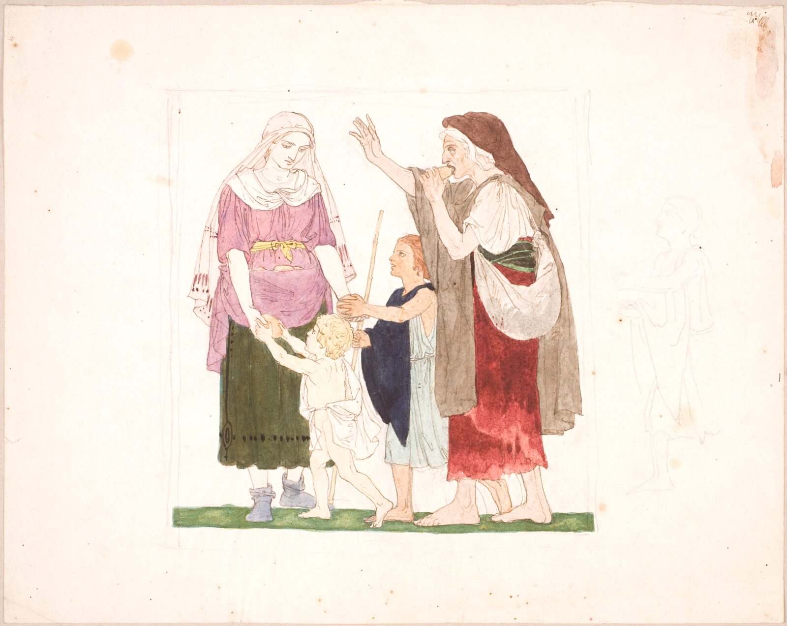 Lorenz Frølich, Kvinde der uddeler brød