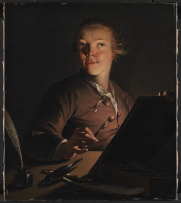 Self-portrait by Candlelight