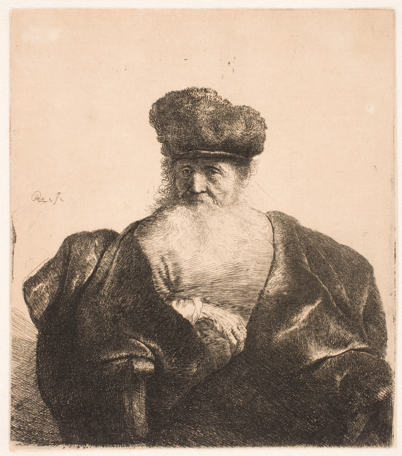 Rembrandt van Rijn, Skægget gammel mand med fløjlskappe