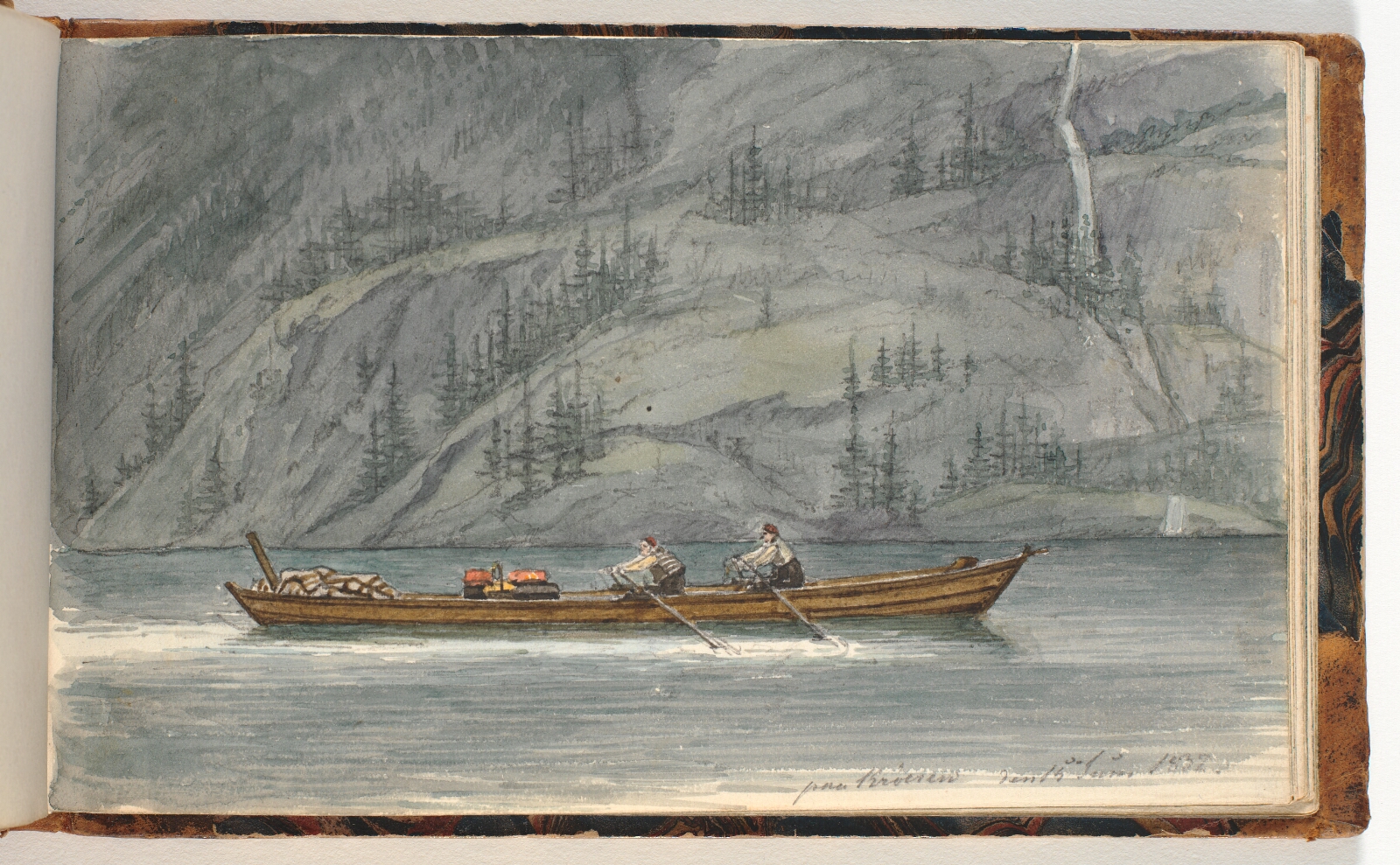 Martinus Rørbye, Fjordlandskab med robåd. Krøderen, Norge