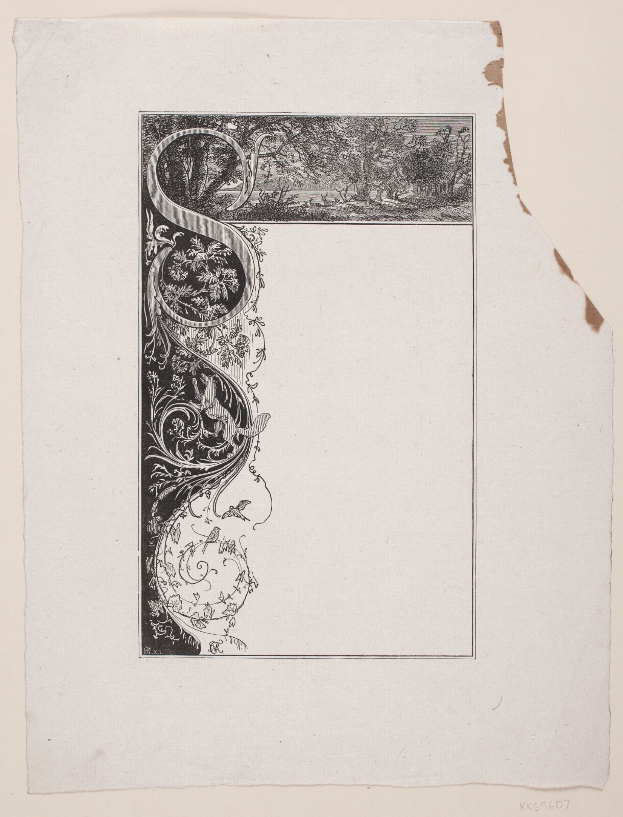 F. Hendriksen, Dekorativ Indramning. Foroven Landskab