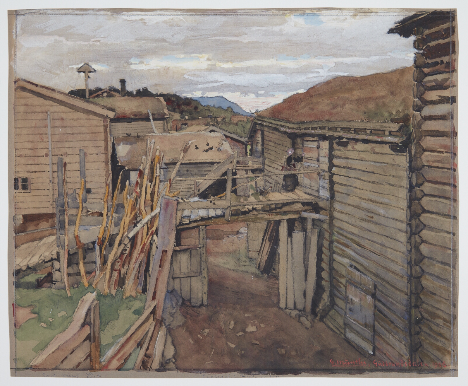 Gerhard Munthe, Gudbrandsdalen, gamle huse