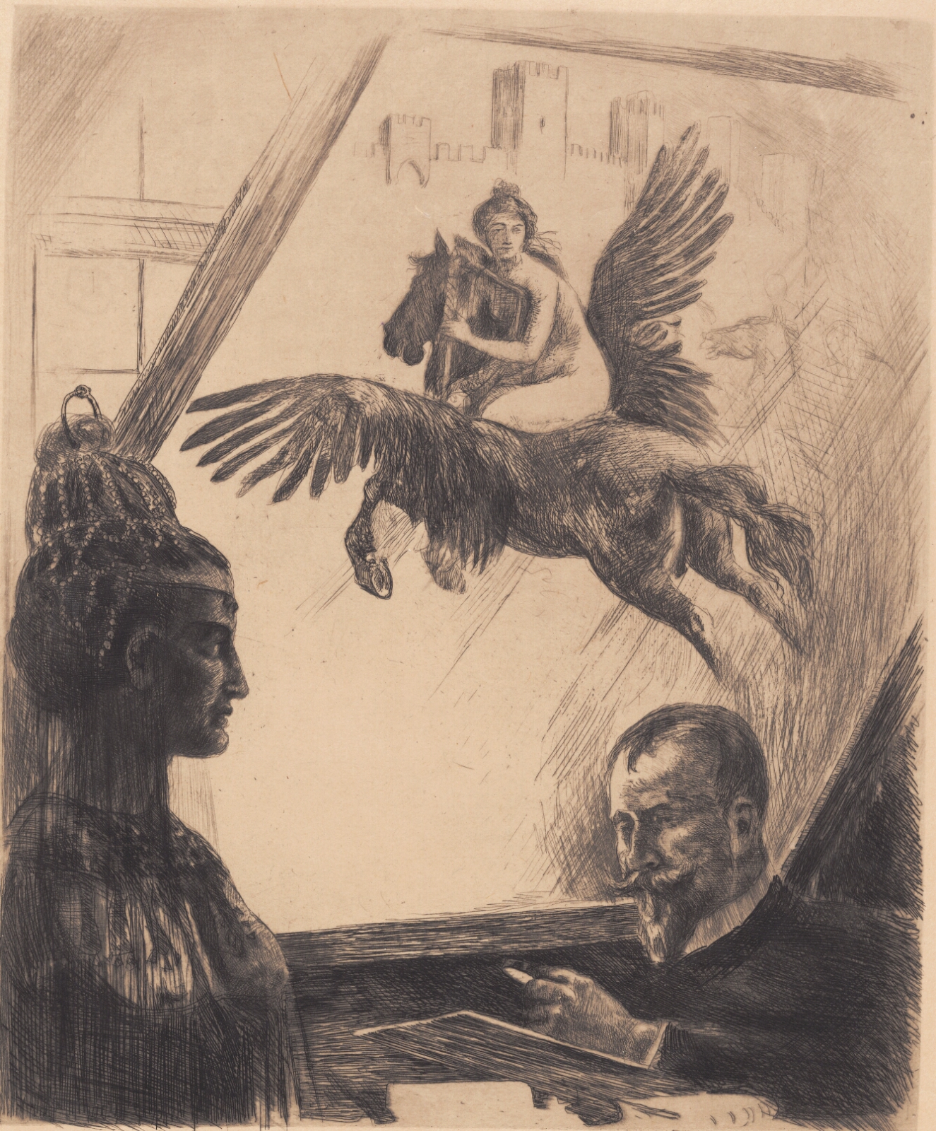 Hans Nikolaj Hansen, Allegorisk selvportræt