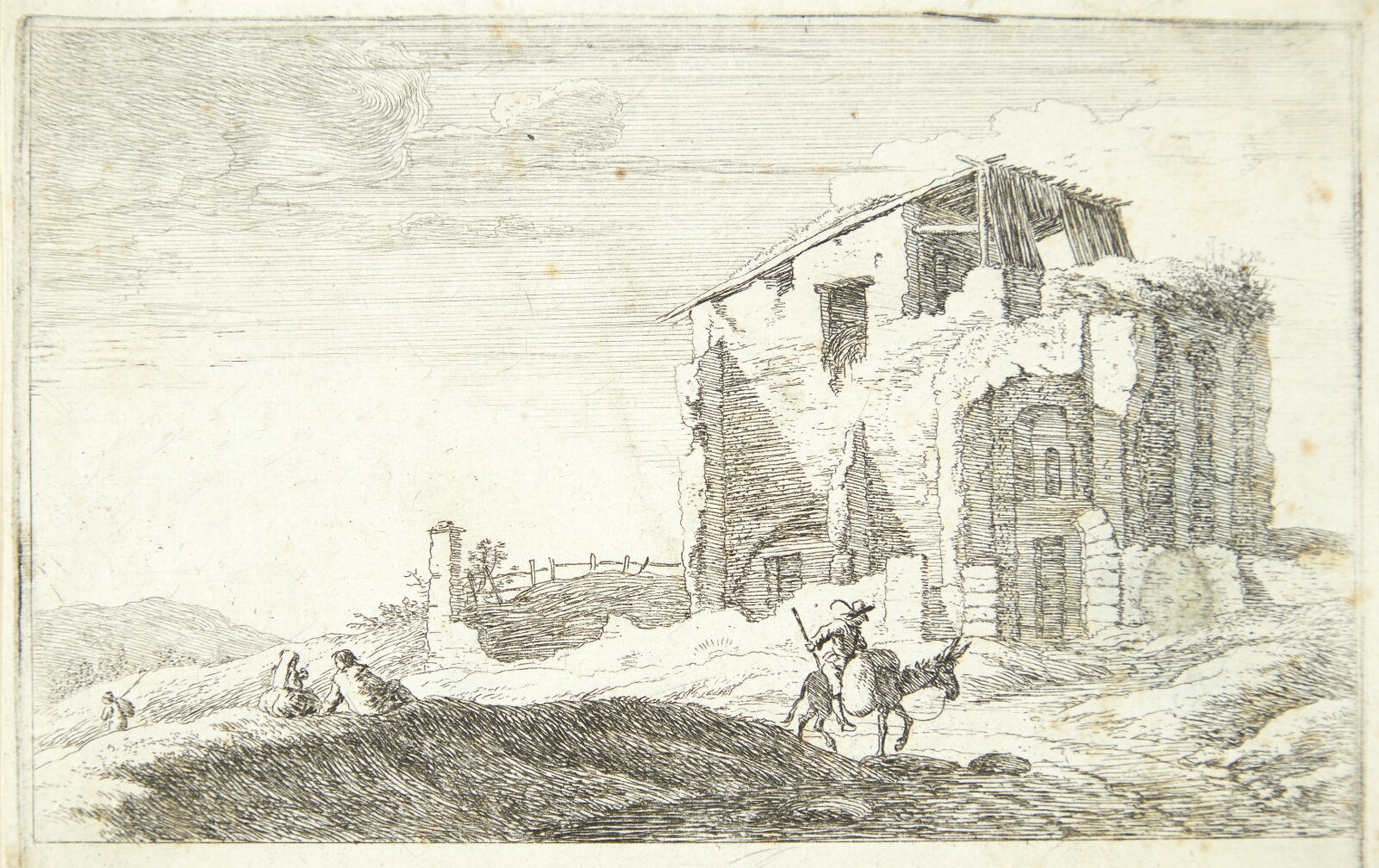Herman van Swanevelt, En romersk ruin, i forgrunden en rytter