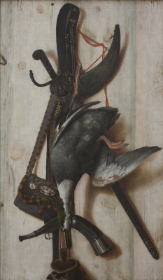 Trompe l'Oeil with Dead Duck and Hunting Implements