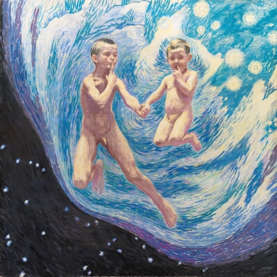 A Mother's Vision: Two Boys Floating in the Air