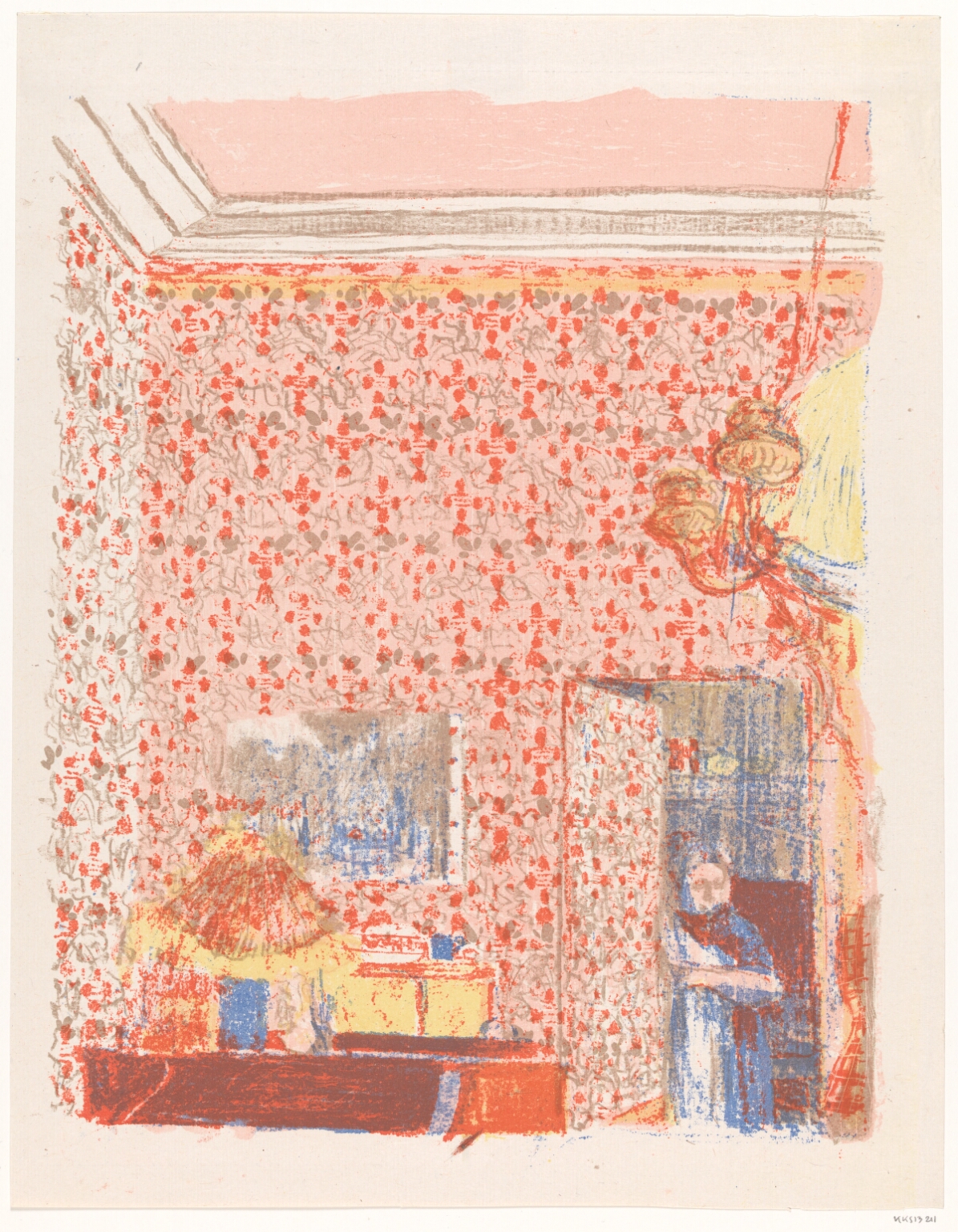 Interieur aux tentures roses I