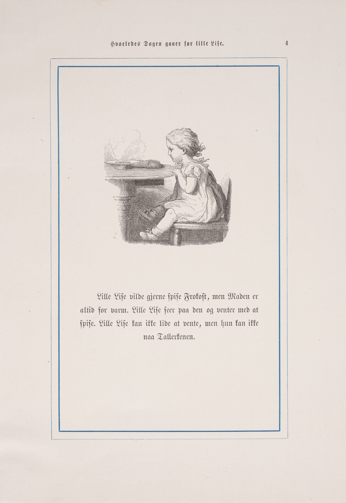 Lorenz Frølich, Illustration til "Hvorledes Dagen gaaer for Lille Lise"