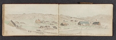 Skitse af bygd, Møller, Lars, 1883