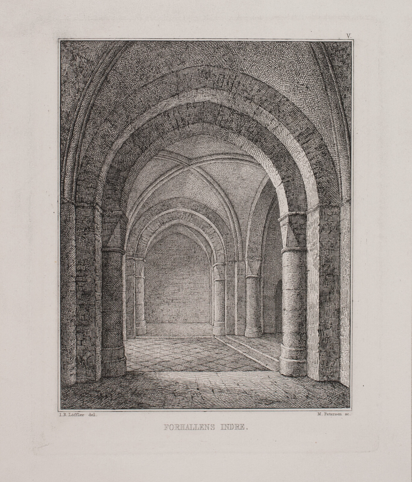 Julius Magnus-Petersen, Bergen klosterkirke. Forhallens indre