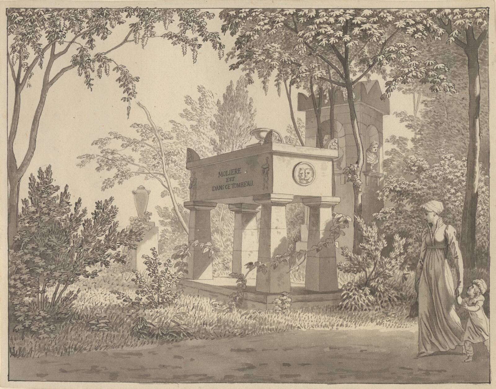 C.W. Eckersberg, Molières sarkofag i Jardin Elysée