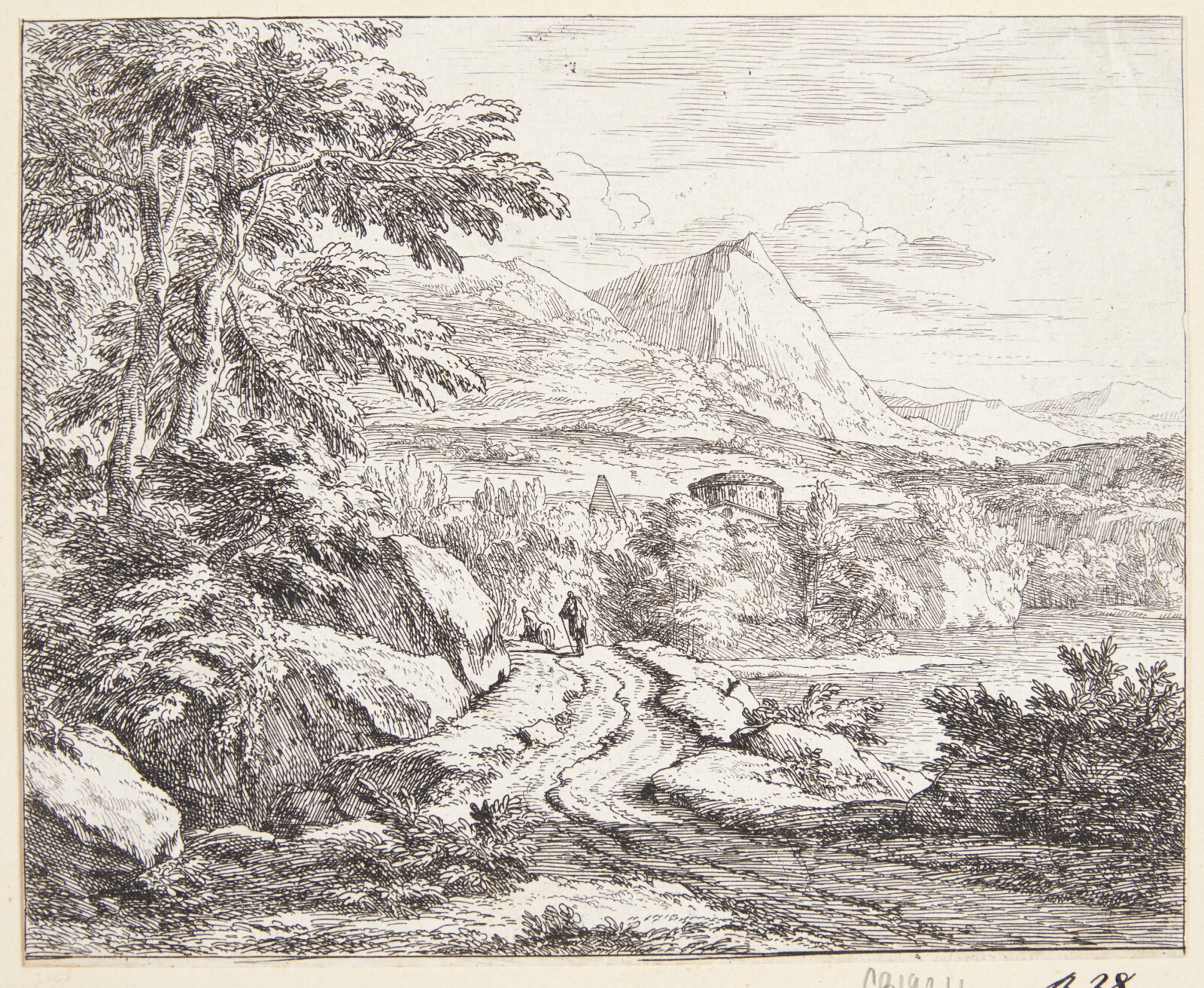 Abraham Genoels, To vejfarende i et bjerglandskab