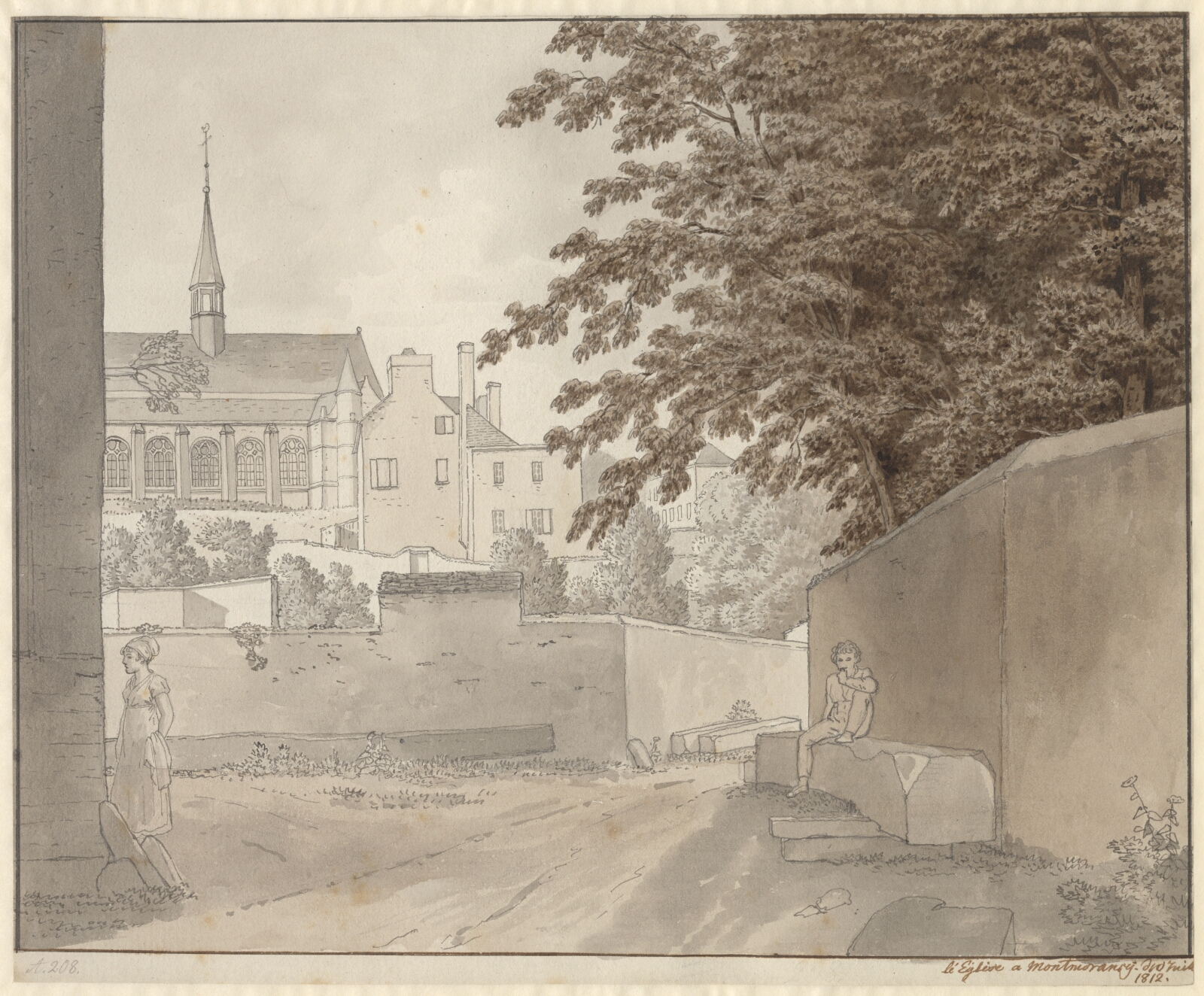 C.W. Eckersberg, Ved kirken Saint-Martin i Montmorency, nord for Paris, 10. juli 1812