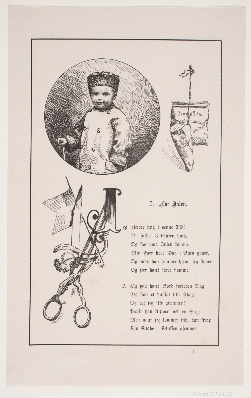 F. Hendriksen, Illustration til Johan Krohn, "Peters jul"
