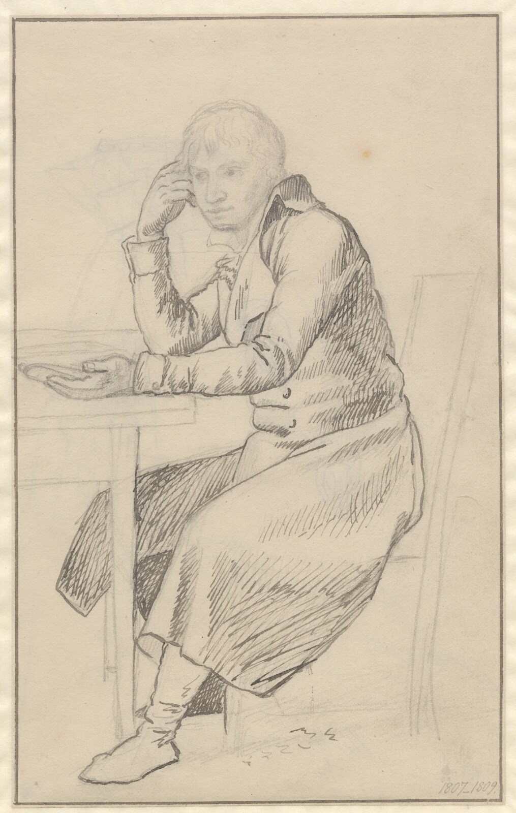 C.W. Eckersberg, Siddende mand ved et bord