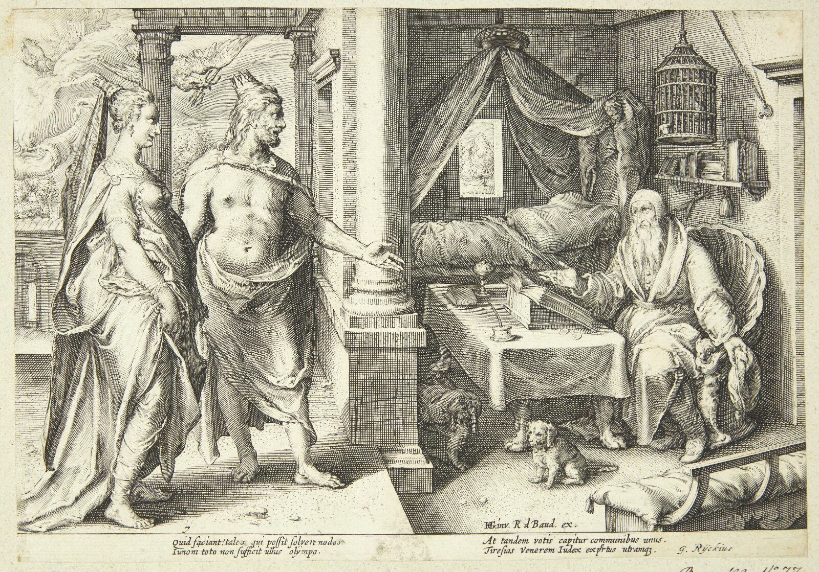 Hendrick Goltzius, Jupiter og Juno konsulterer Teiresias