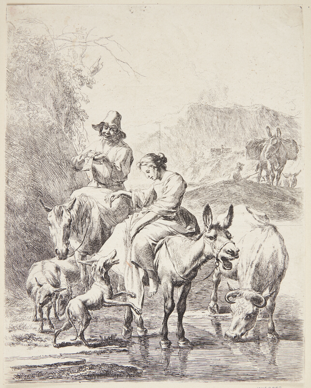 Nicolaes Berchem, Hyrdinde på et æsel