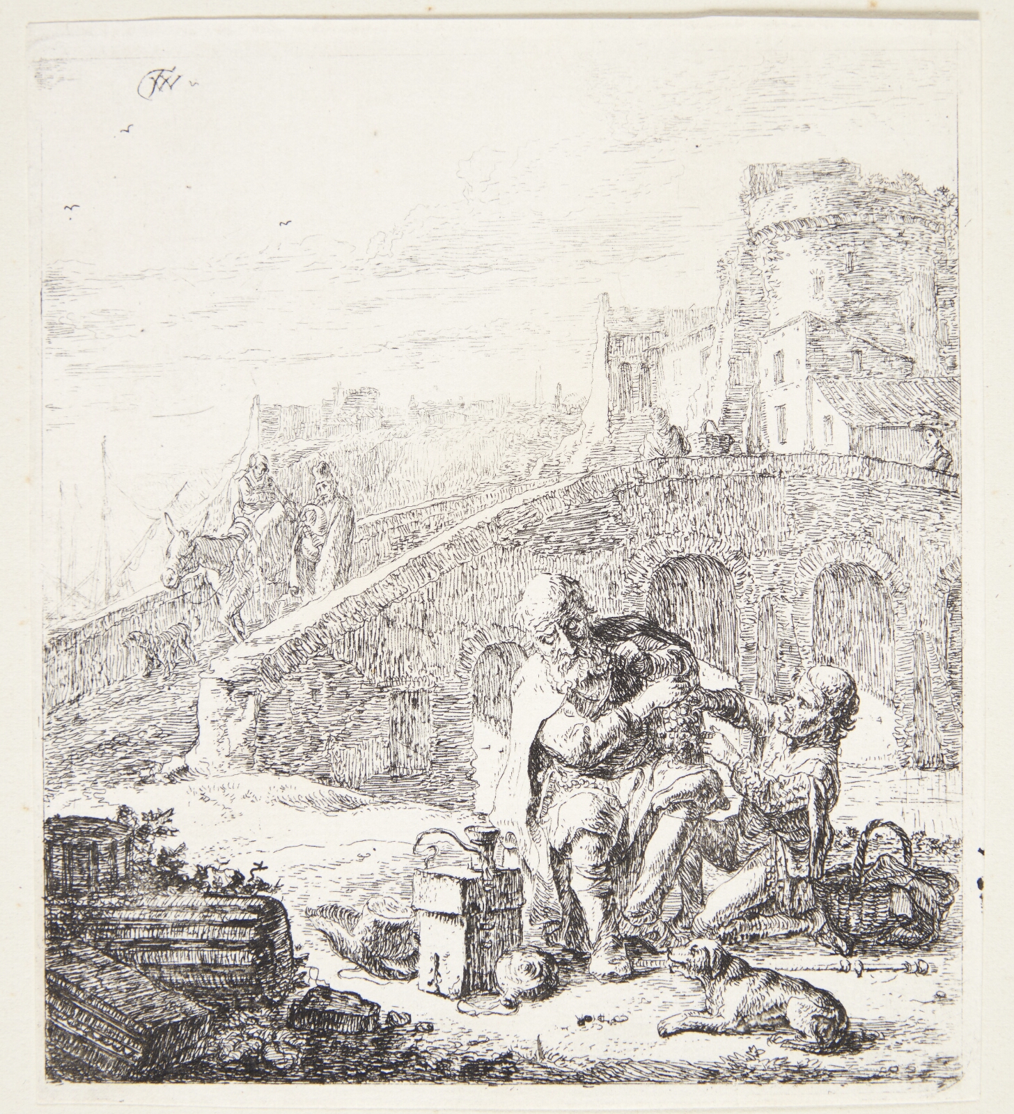 Thomas Wijck, Lazarillo stjæler druer fra den blinde tigger