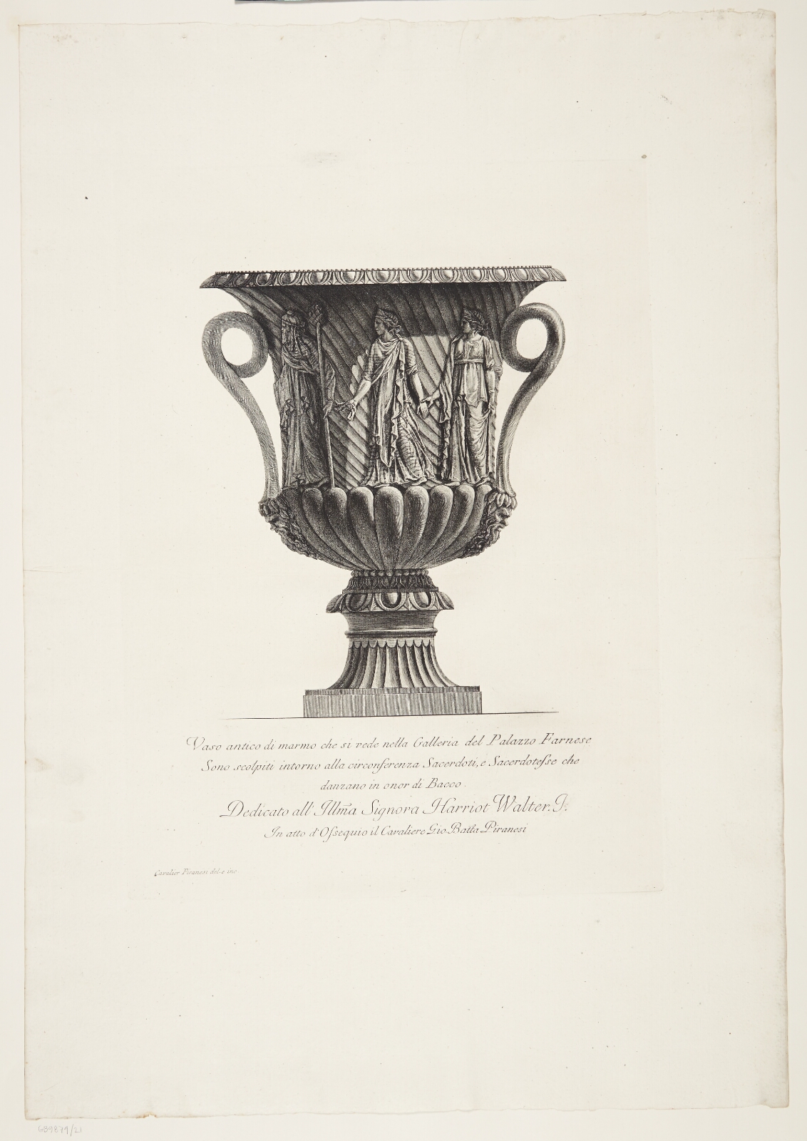 Giovanni Battista Piranesi, Marmorvase med frise af bakkanalske præster og præstinder