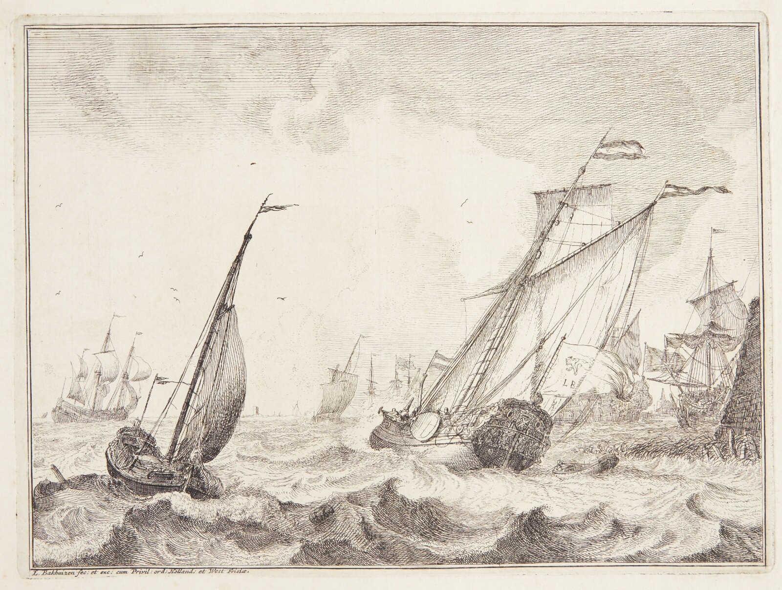 Ludolf Bakhuizen, Skibe ud for den hollandske kyst