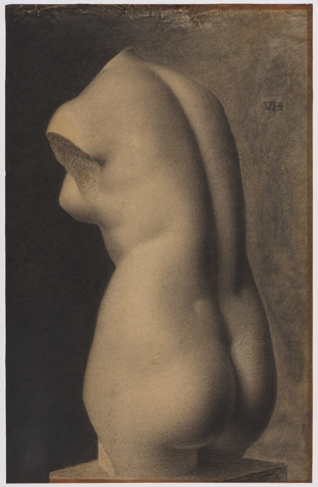 Vilhelm Hammershøi, Studietegning efter en gipsafstøbning efter en antik græsk Afrodite, torso fra o. 500 f.Kr.