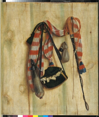 Trompe l'Oeil with Riding Whip and Letter Bag