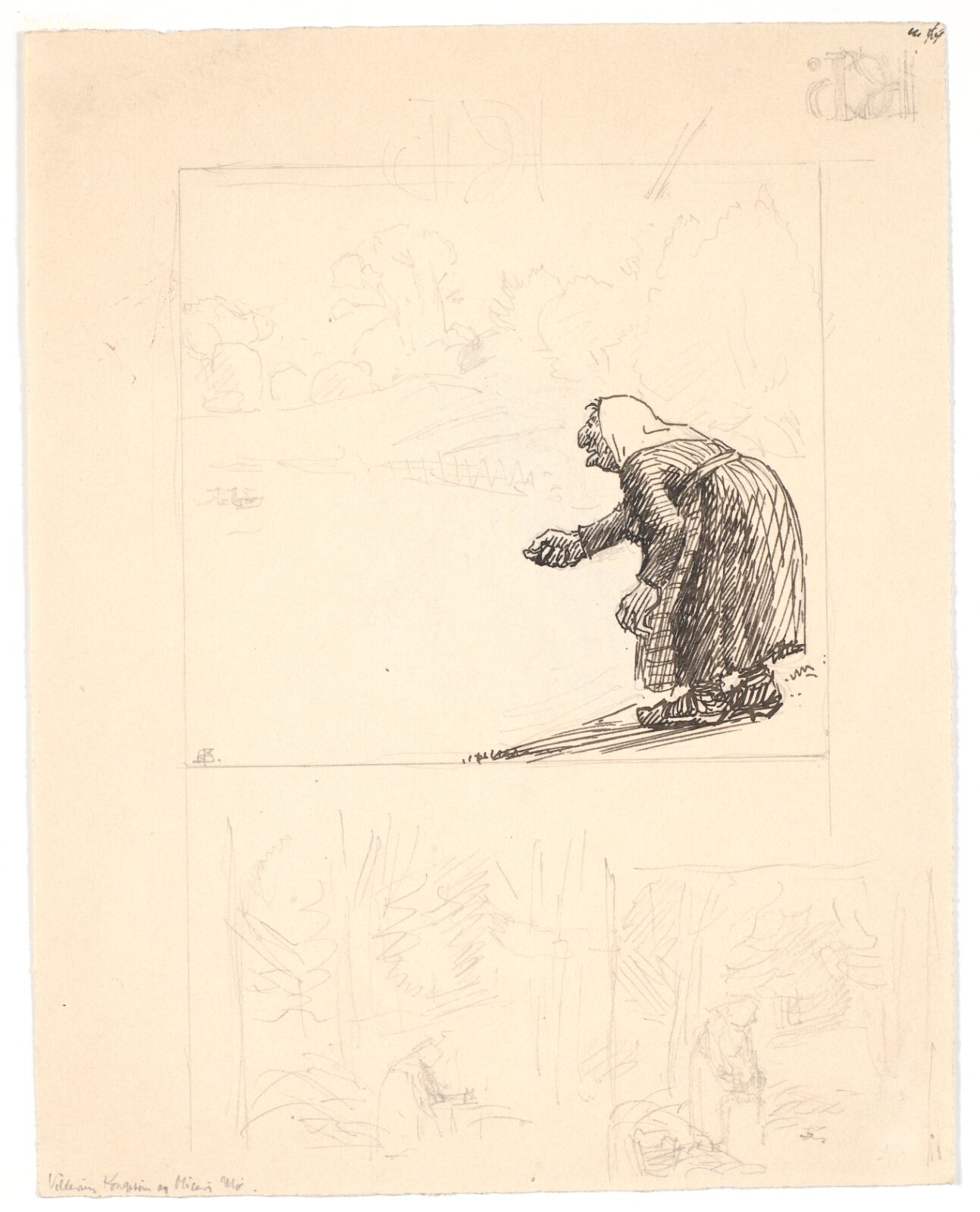 Niels Skovgaard, Udkast til "Vilderik Kongesøn og Miseri Mø" (f.o.) og "Den lille slange" (to forarbejder f.n.)