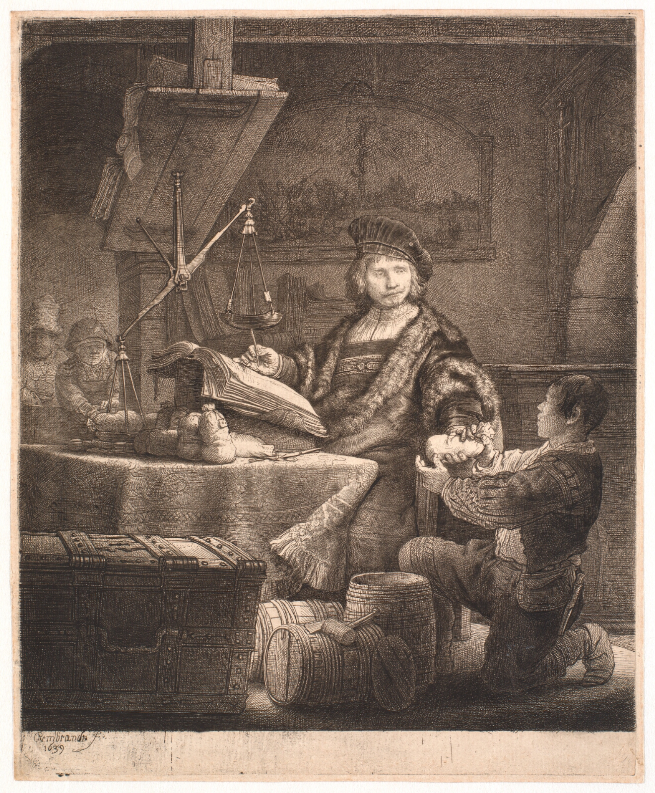 Rembrandt van Rijn, Jan Uytenbogaert ved at veje guld