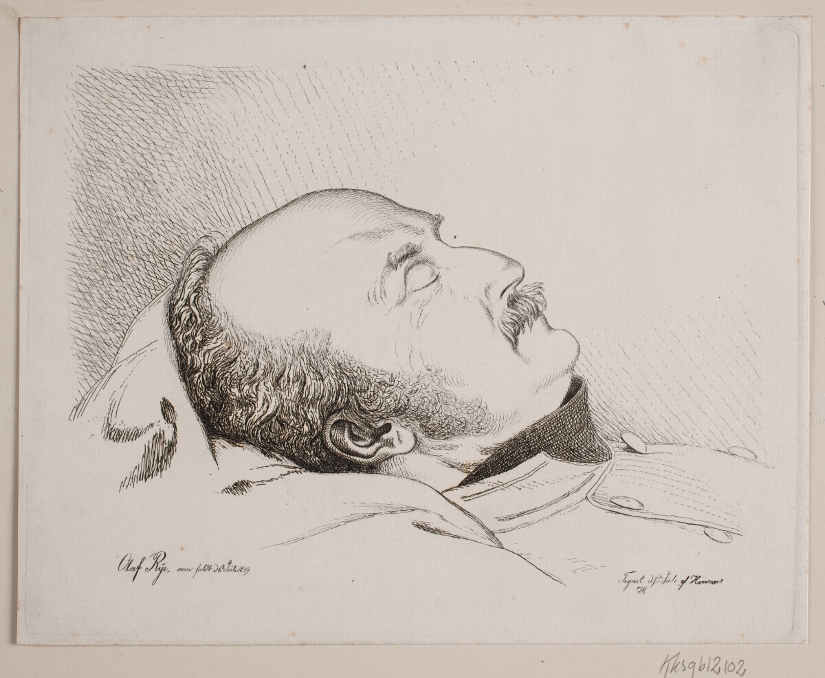 Olaf Rye som lig, 1850, Vilhelm Kyhn | SMK Open