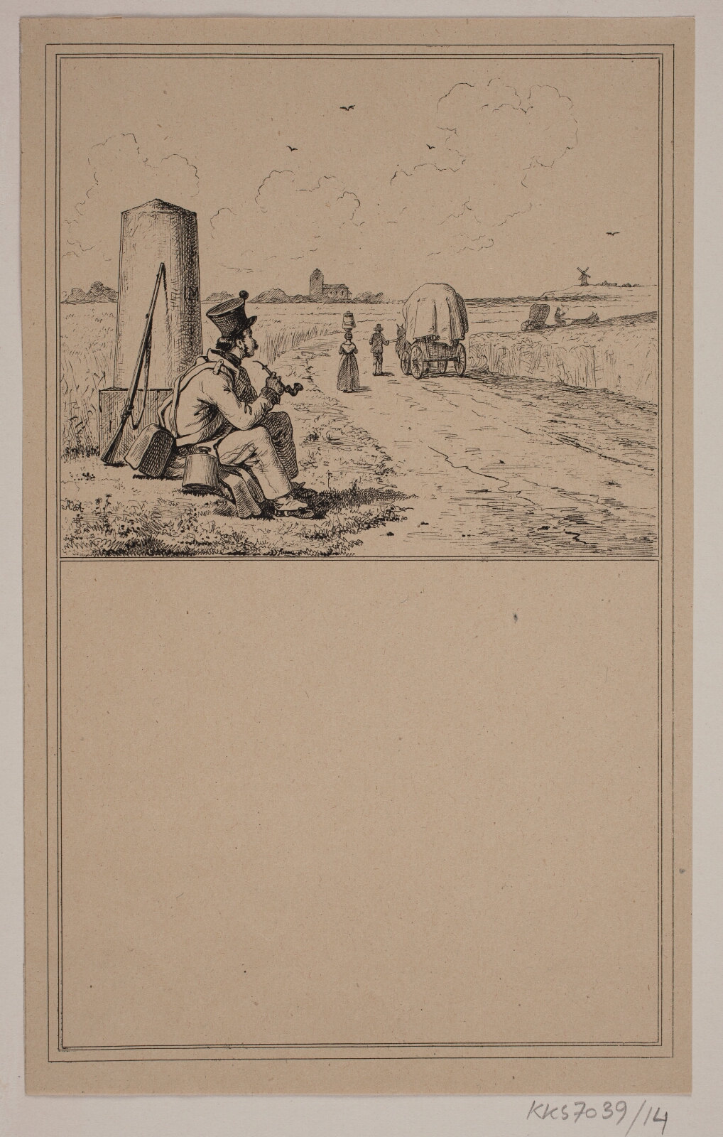 Adolph Kittendorff, Soldaten på vandring. Nr. 13 i Chr. Winther og M. Rørbye, "25 Billeder for små børn"