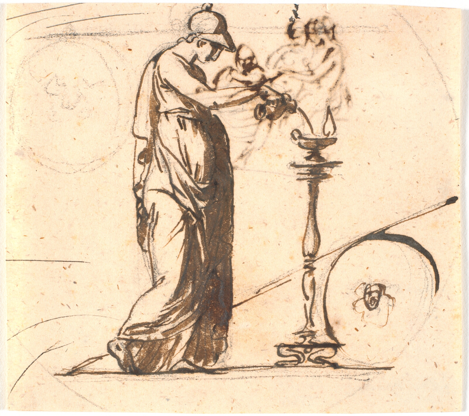 Nicolai Abildgaard, Athene gyder olie på en lampe