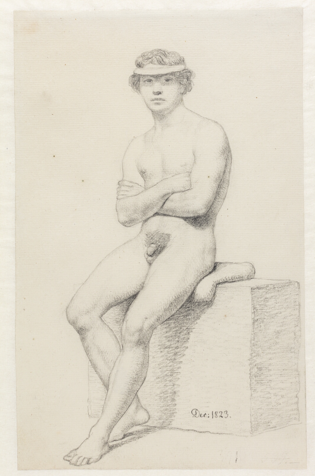 C.W. Eckersberg, Siddende mandlig model.