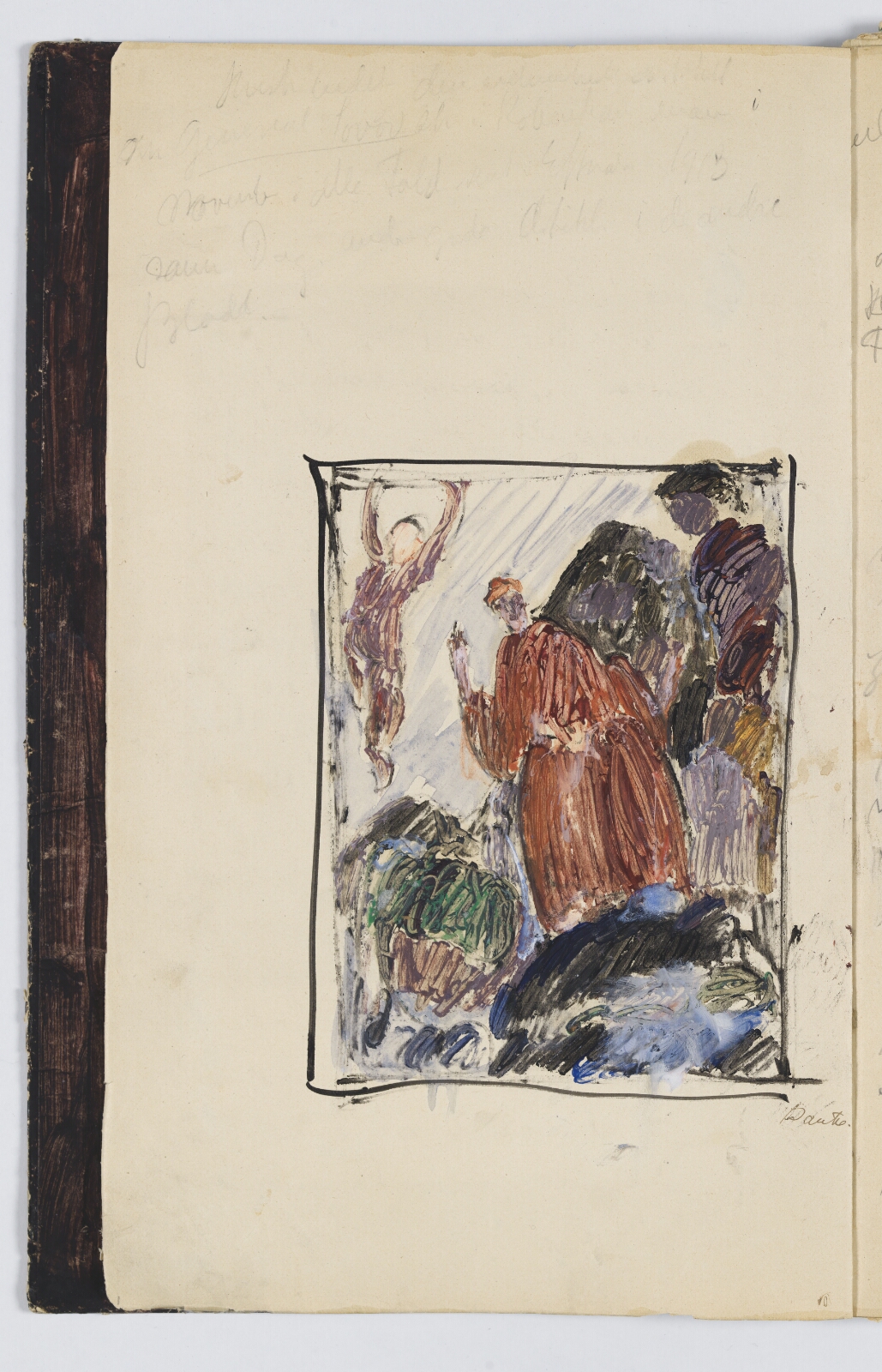J.A. Jerichau (II), Studie efter kunstnerens eget maleri "Dante (profeter, opus 1)", 1912-13