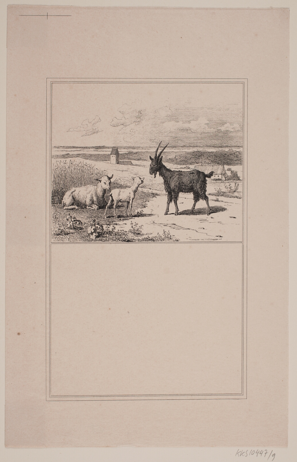 Adolph Kittendorff, Lammet og bukken. Prøvetryk til Chr. Winther og M. Rørbye, "25 Billeder for små børn"