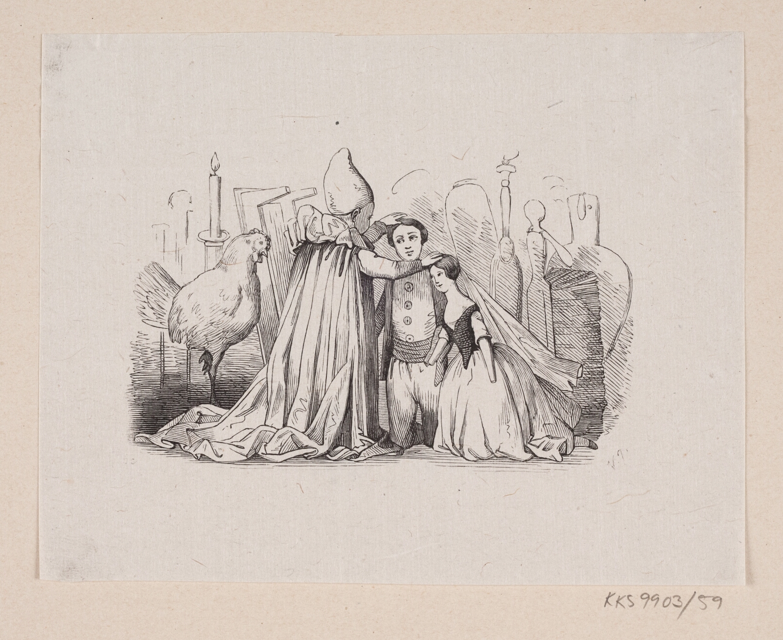 H.P. Hansen, Illustration til "Ole Lukøie" i H.C. Andersen, "Eventyr og Historier", Bind 1