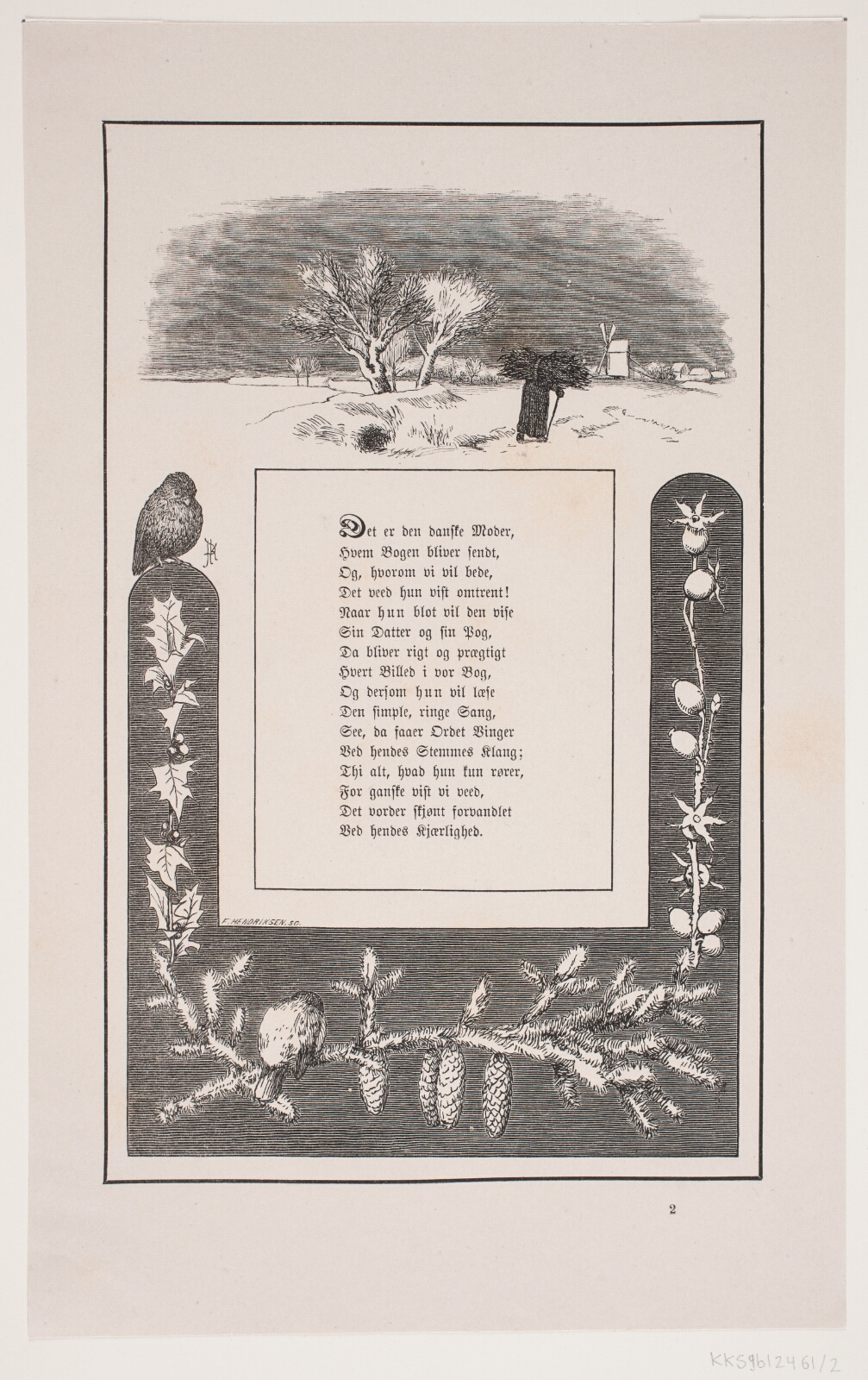 F. Hendriksen, Illustration til Johan Krohn, "Peters jul"