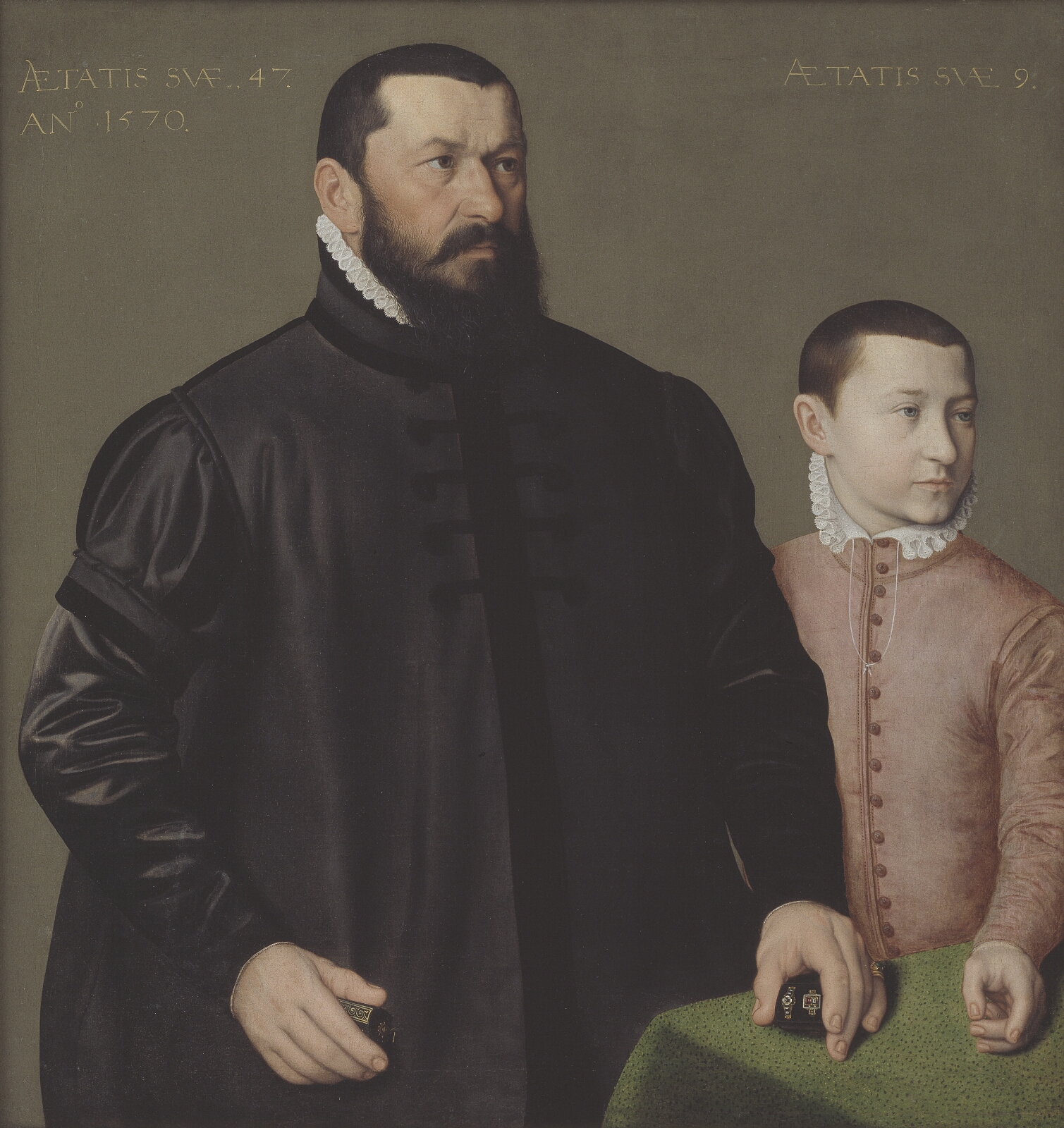 Nicolas Neufchâtel, Portræt af nürnberger guldsmeden Hans Lencker (1523-1585) og hans 9-årige søn Elisius den yngre
