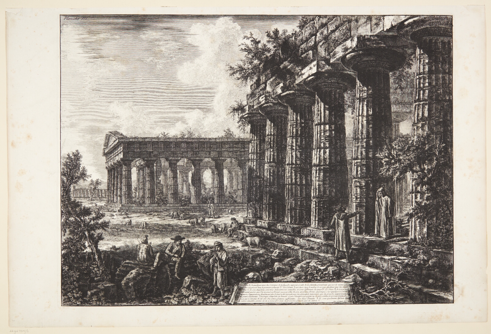 Giovanni Battista Piranesi, Resterne af nogle af de søjler, som indgår i facaden, modsat facaden afbildet i forrige blad [...]