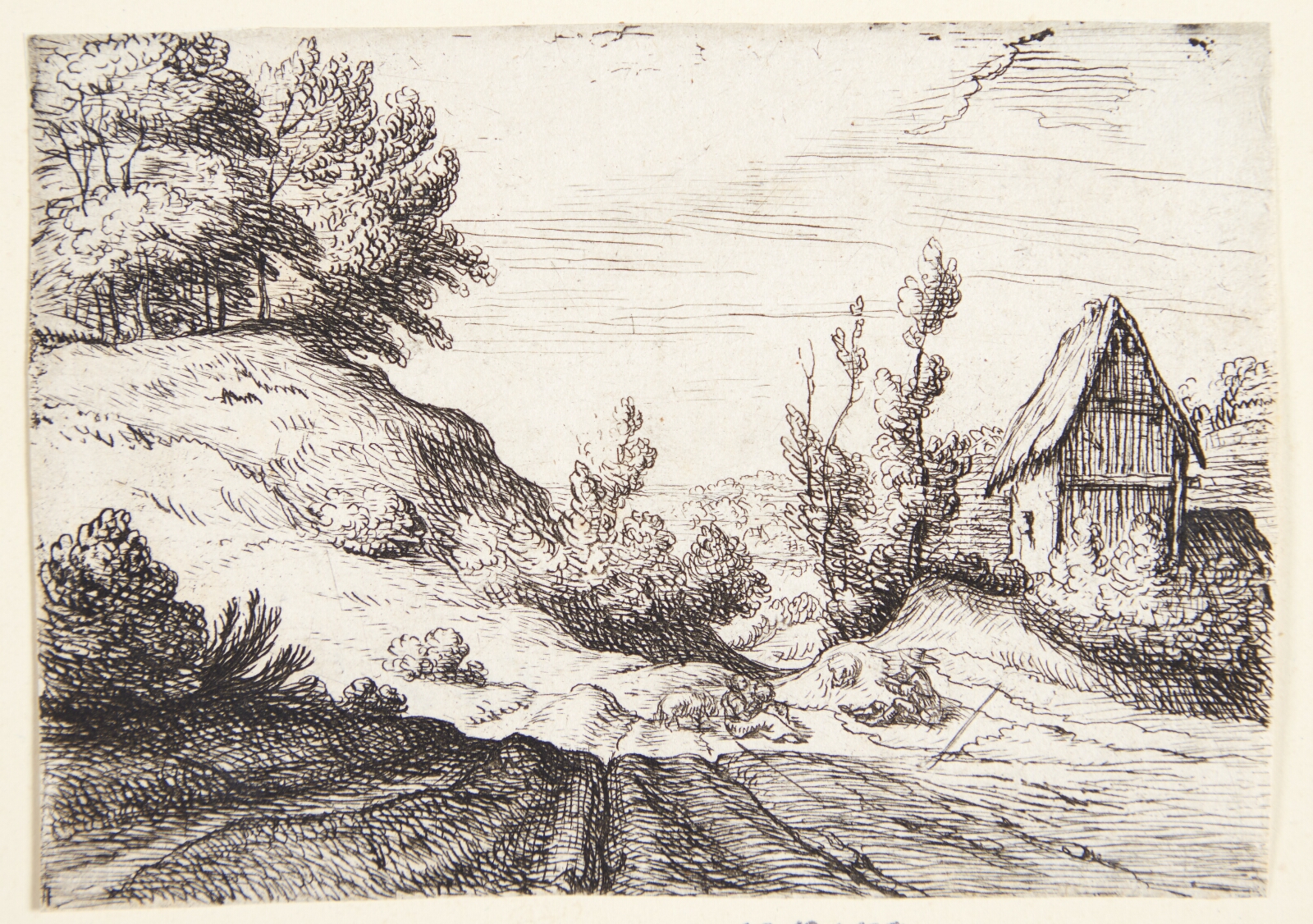 Lodewijk de Vadder, Vej gennem et bakket landskab, t.h. et hus