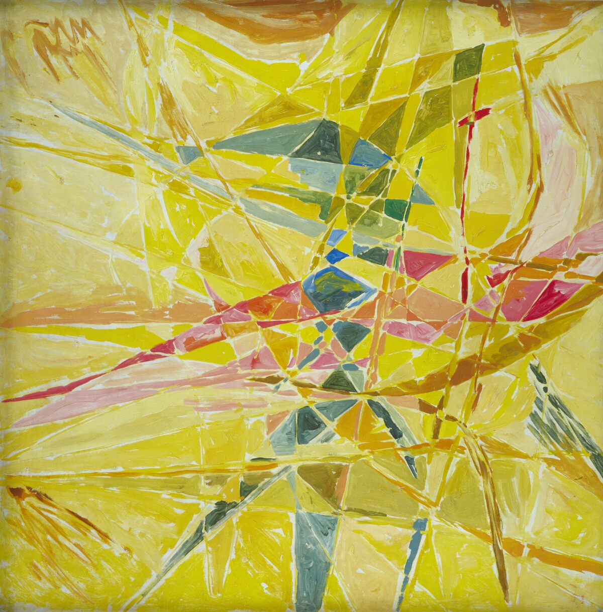 erotisk Næsten absolutte Komposition i gult, rødt og grønt, 1944, Else Alfelt | SMK Open