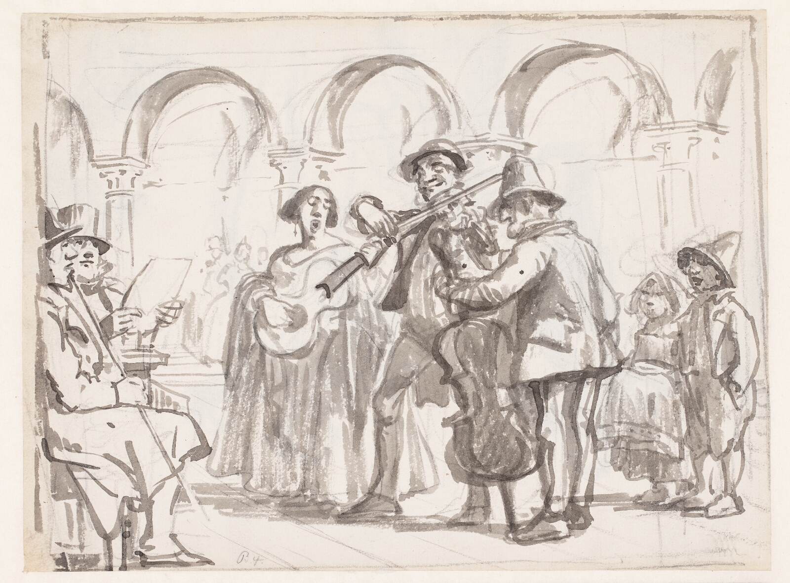 Wilhelm Marstrand, Musikanten på Markuspladsen, Venedig