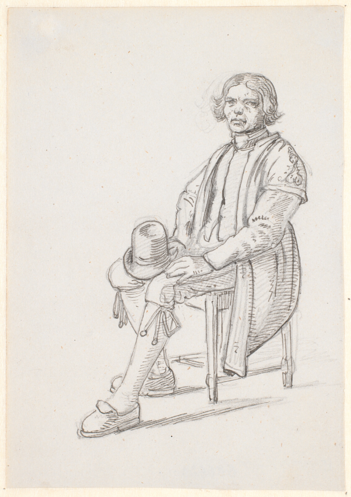 Wilhelm Marstrand, Siddende dalkarl med hatten på knæene