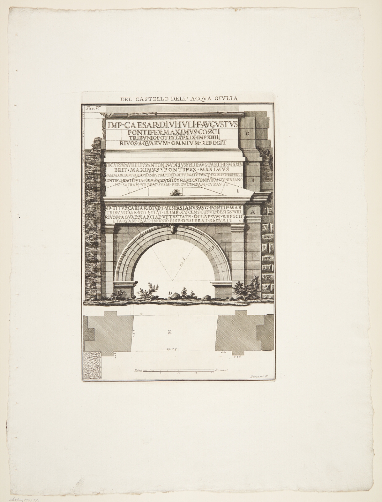 Giovanni Battista Piranesi, Opstalt og plan af Porta S. Lorenza