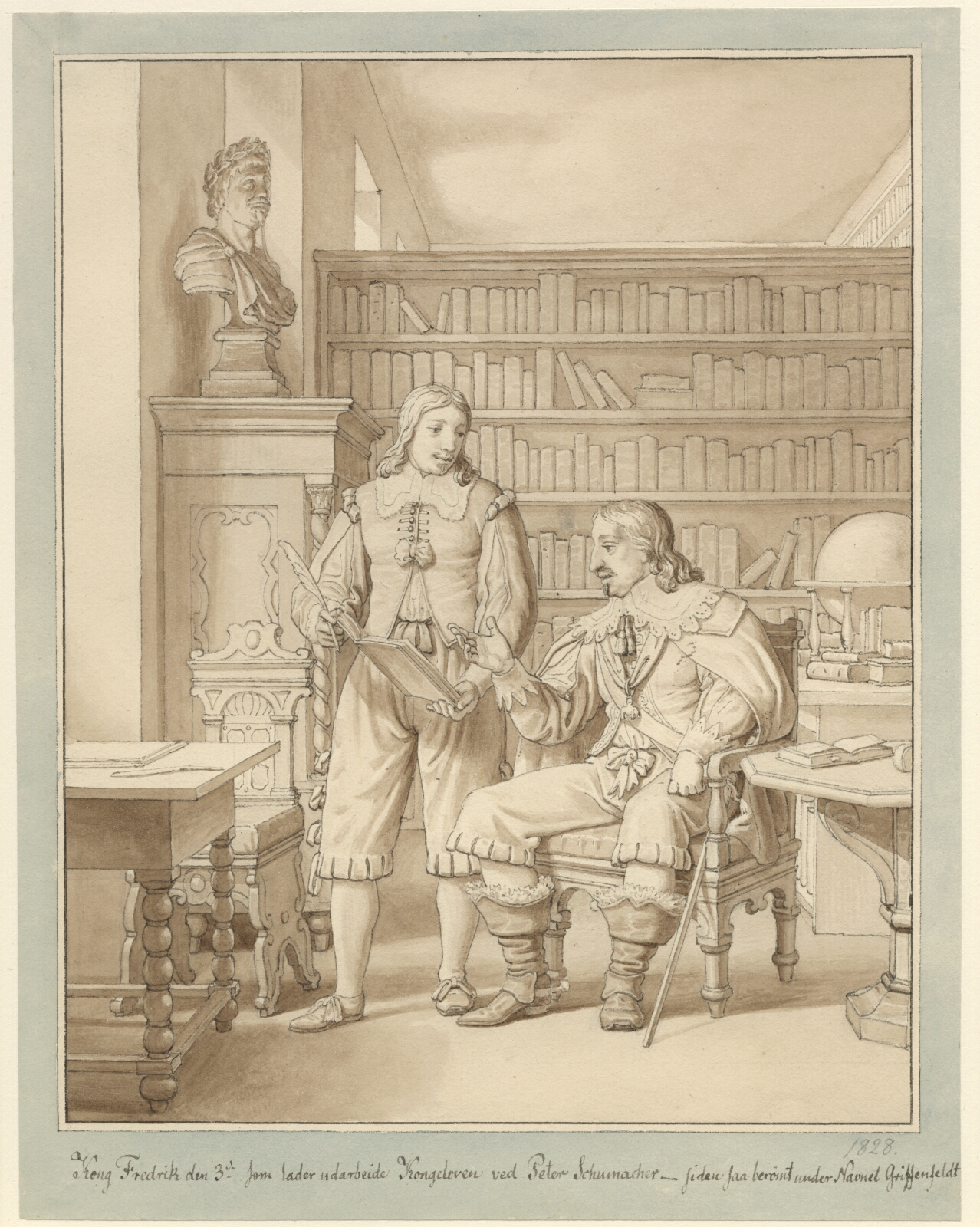 C.W. Eckersberg, Frederik III lader udarbejde Kongeloven ved Peder Schumacher.
