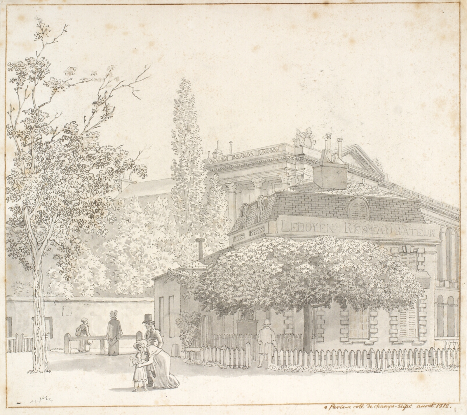 C.W. Eckersberg, Resturant Ledoyen ved Place de la Concorde nær Champs-Élysées, Paris