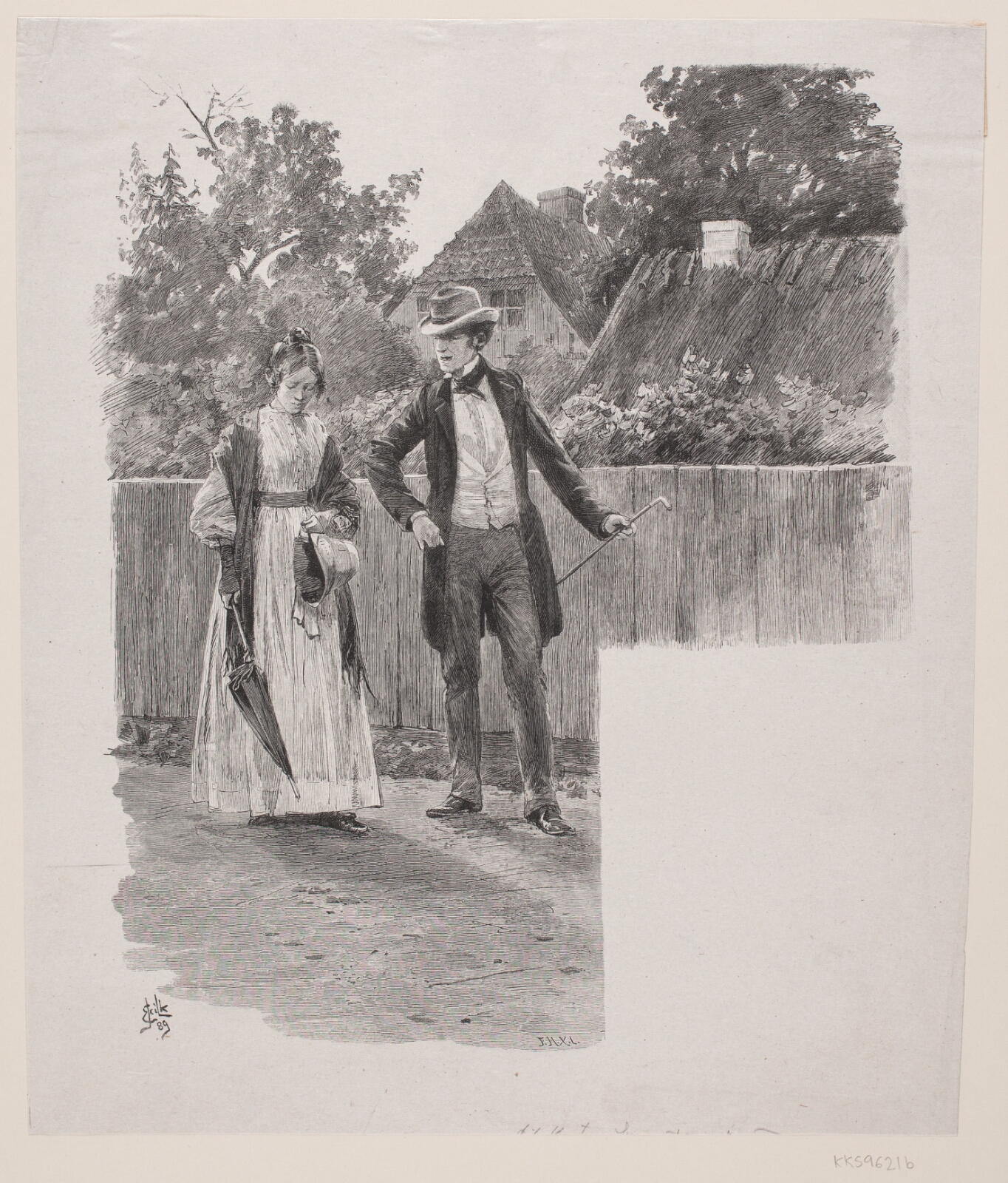 F. Hendriksen, Illustration til H. Hertz, "Spadsereturen"